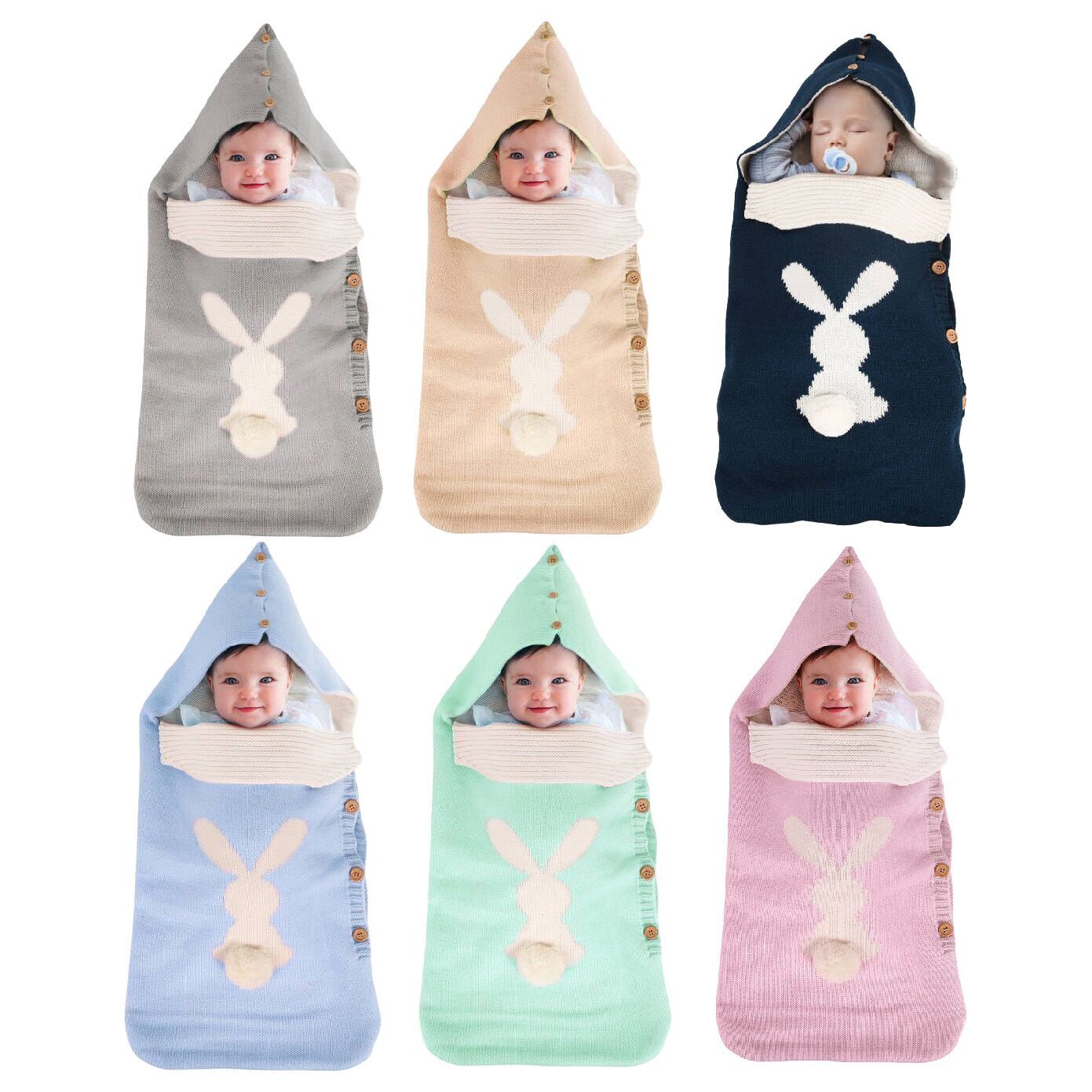(Pre Order)Plush Bunny-Shaped Baby Sleeping Bag for Toddlers