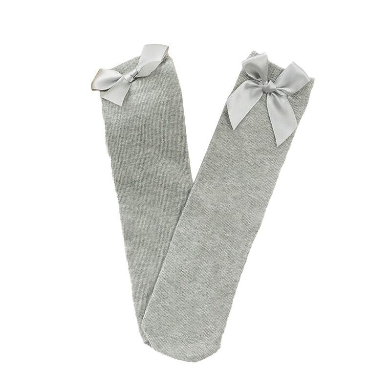 (Pre Order)Girls Solid Color Bow Socks