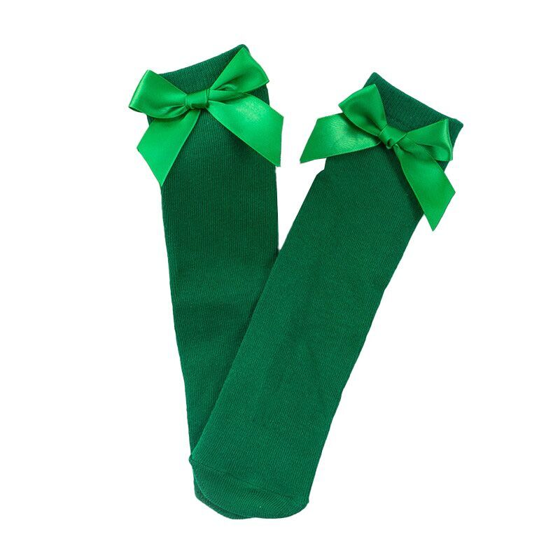 (Pre Order)Girls Solid Color Bow Socks
