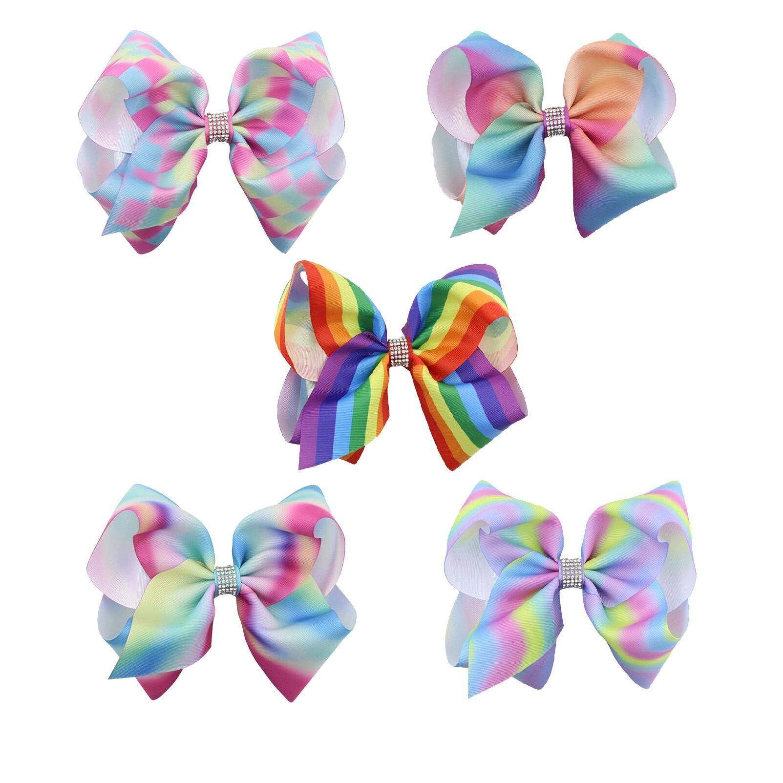 (Pre Order)Fashion Oversize Rainbow Bow for Girls