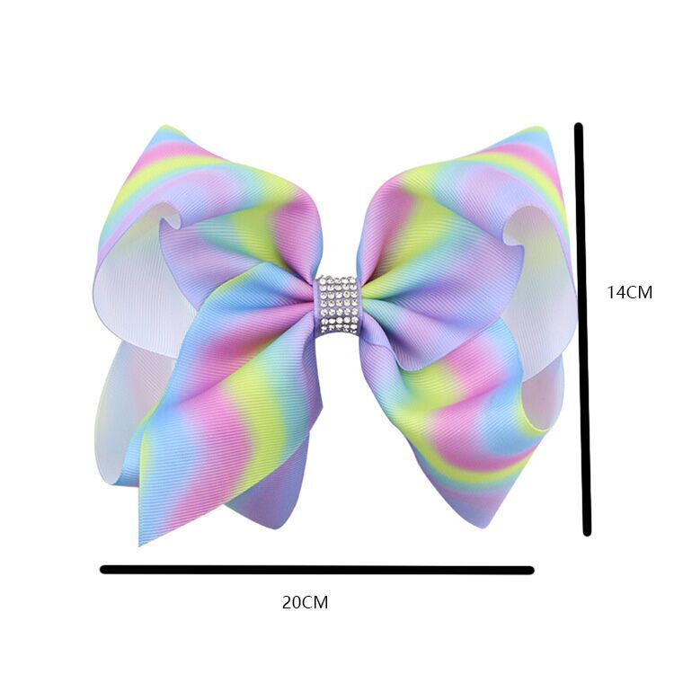 (Pre Order)Fashion Oversize Rainbow Bow for Girls