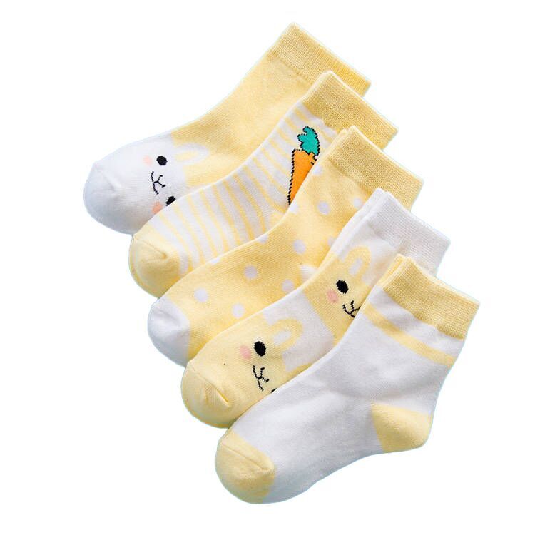 (Pre Order)5 Pairs of Girls Easter Bunny Jacquard Socks