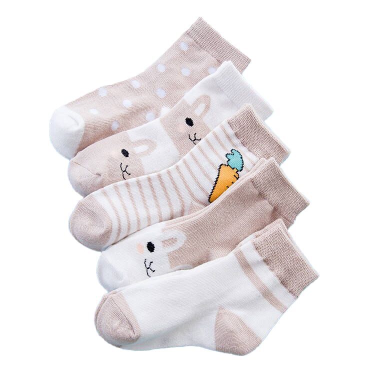 (Pre Order)5 Pairs of Girls Easter Bunny Jacquard Socks