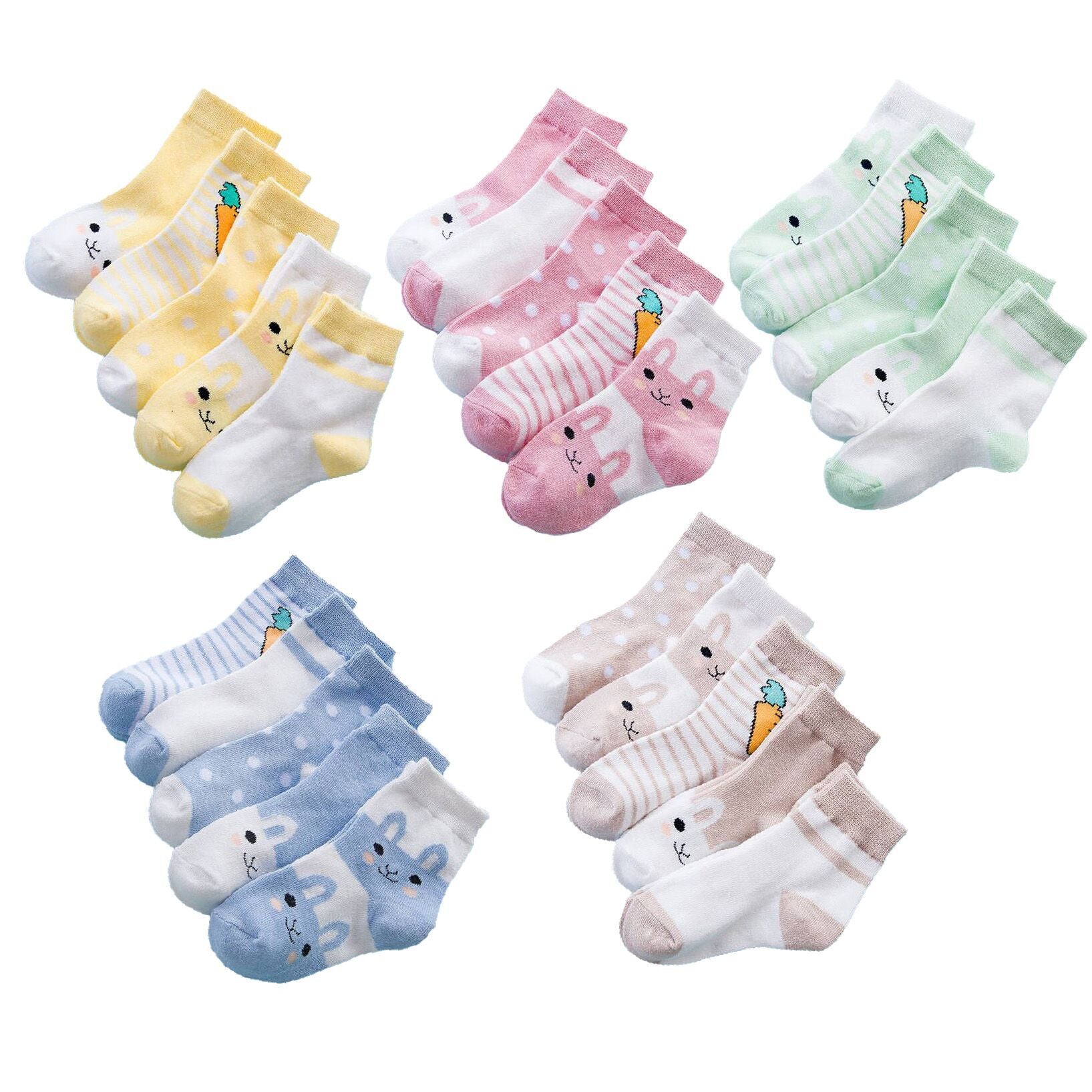(Pre Order)5 Pairs of Girls Easter Bunny Jacquard Socks