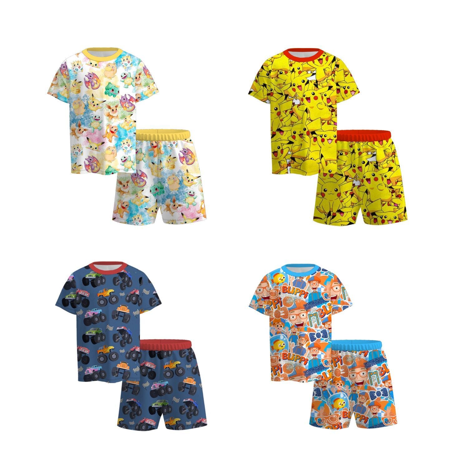 (Pre Order)Boys Spring and Summer Cartoon Print Pajamas