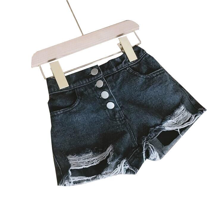 (Pre Order)Girls Stylish Ripped Denim Shorts