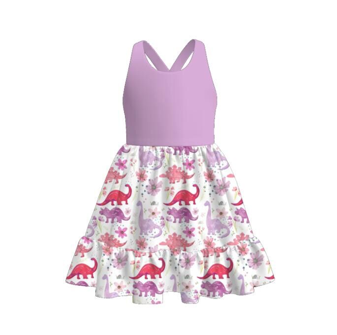 (Pre Order)Girls Spring and Summer Cartoon Print Dress
