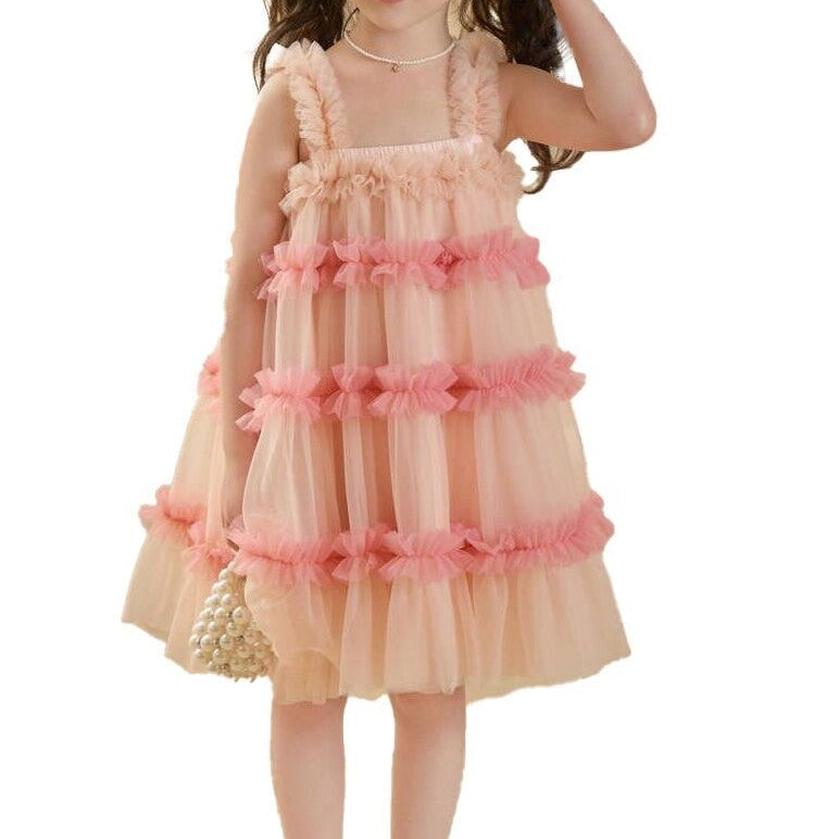 (Pre Order)Girls Spring and Summer Colorful Tulle Dress