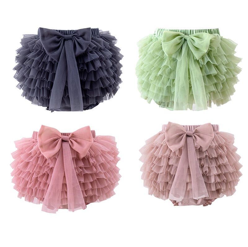 (Pre Order)Toddler Girls Plain Half-length Chiffon Skirt