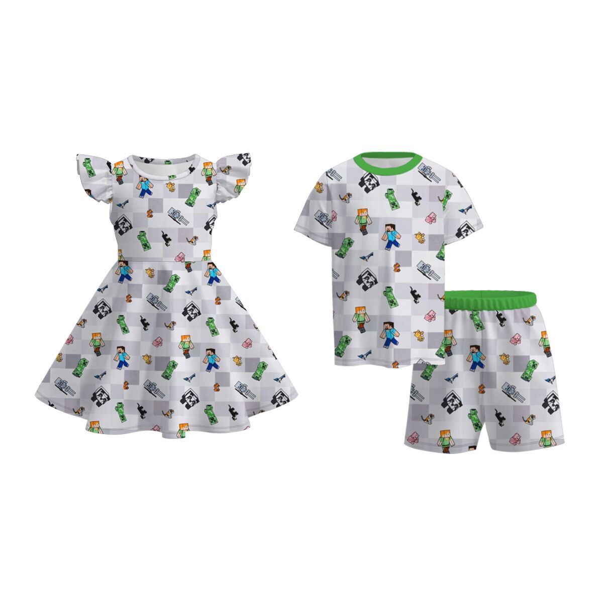 (Pre Order)Sibling Game Character Print Dress &Set
