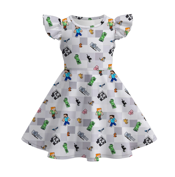 (Pre Order)Sibling Game Character Print Dress &Set