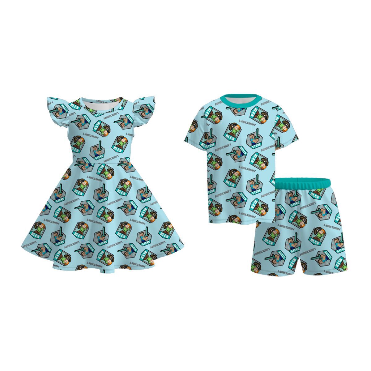 (Pre Order)Sibling Game Character Print Dress &Set