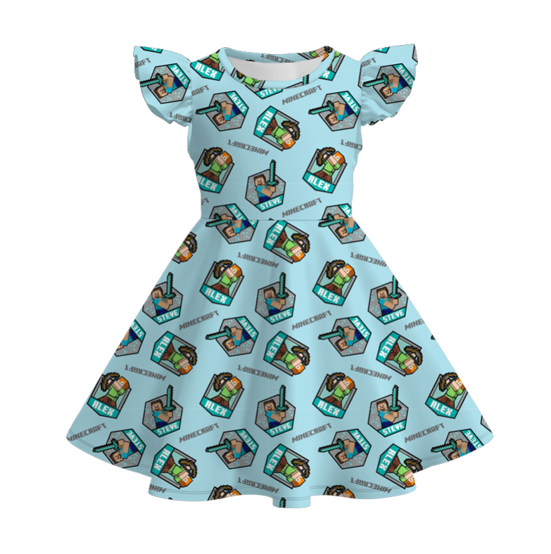 (Pre Order)Sibling Game Character Print Dress &Set