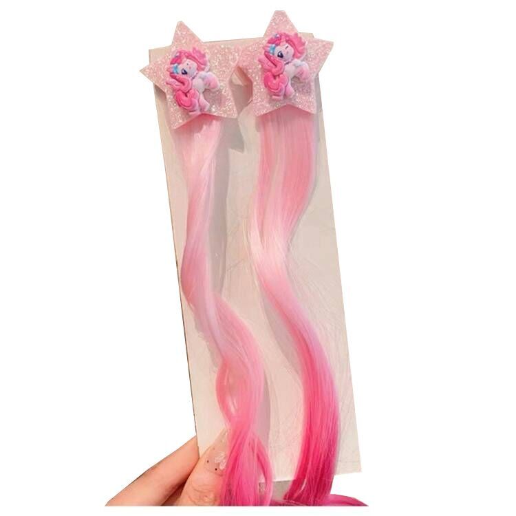 (Pre Order)Girls Cute Cartoon Star Colored Wig Piece