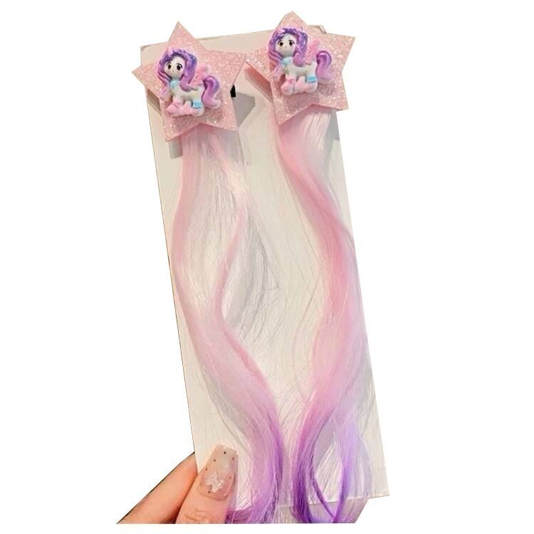 (Pre Order)Girls Cute Cartoon Star Colored Wig Piece