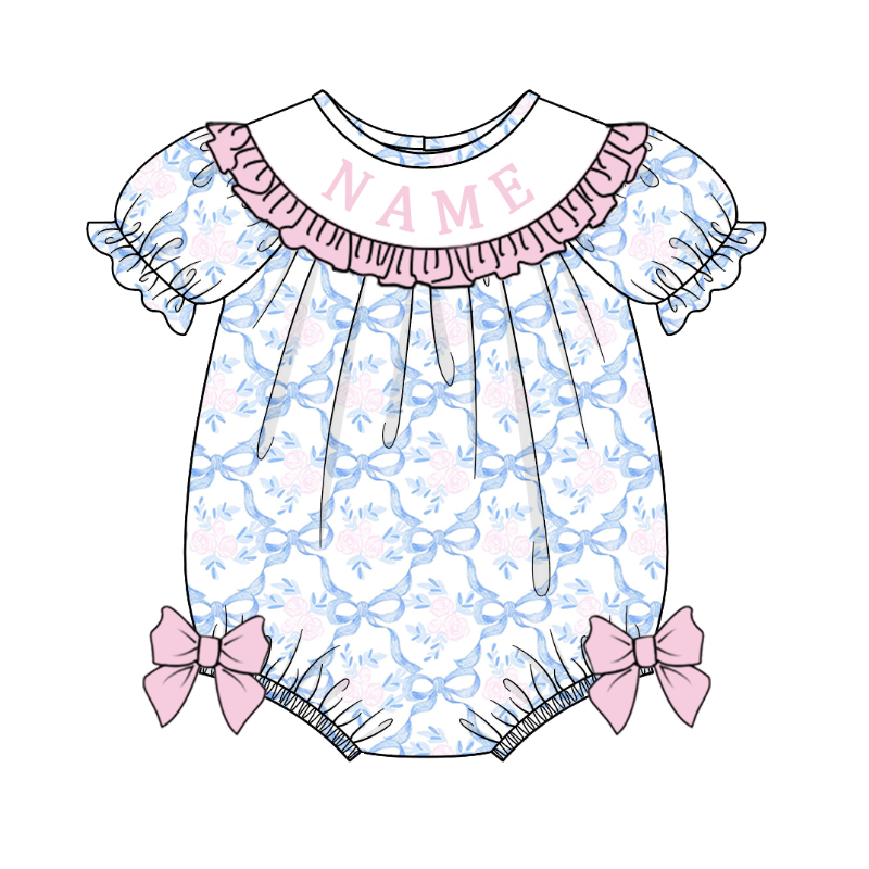 (Pre Order)Sibling Spring and Summer Embroidery Smocked Dress,Romper&Shorts Set