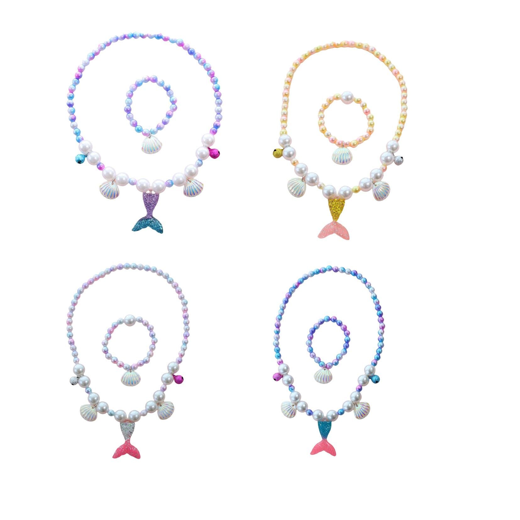 (Pre Order)Girls Summer Sea Side Pearl Necklace&Bracelet