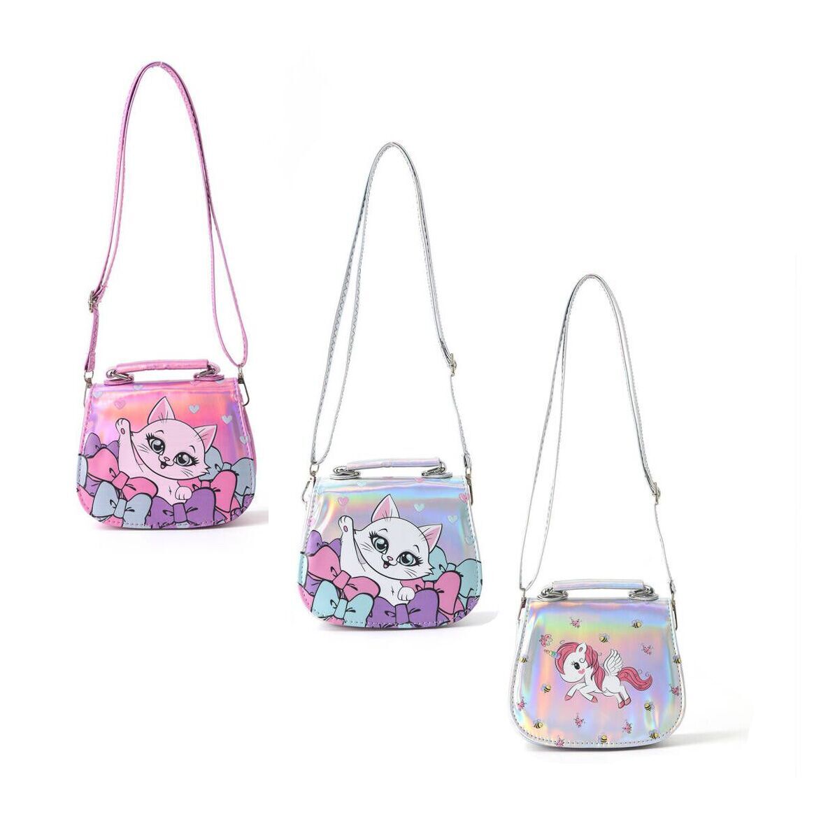 (Pre Order)Girls Summer Kitty&Unicorn Print Crossbody Single-shoulder Bag