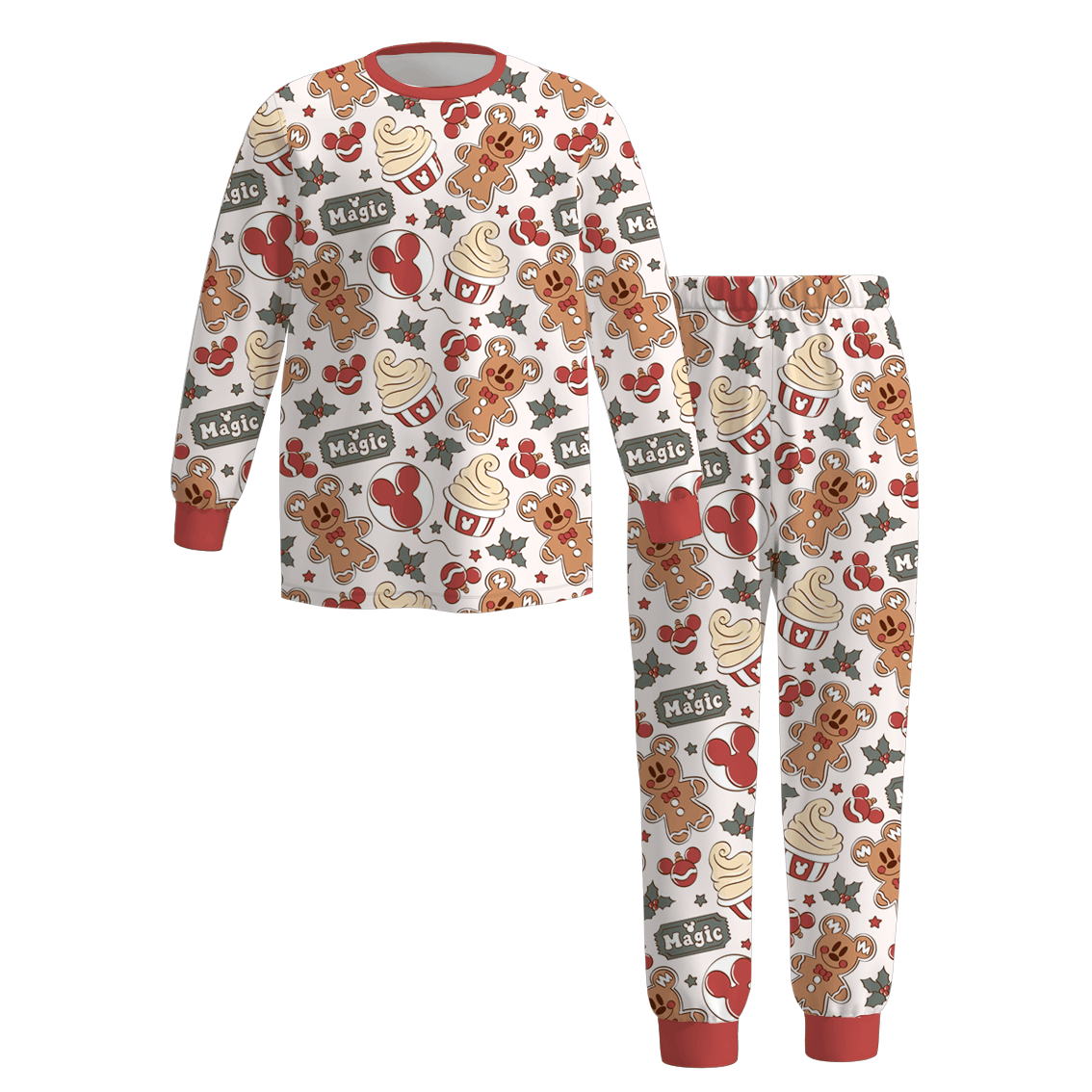 (Pre Order)Family Christmas Gingerbread Print Pajamas