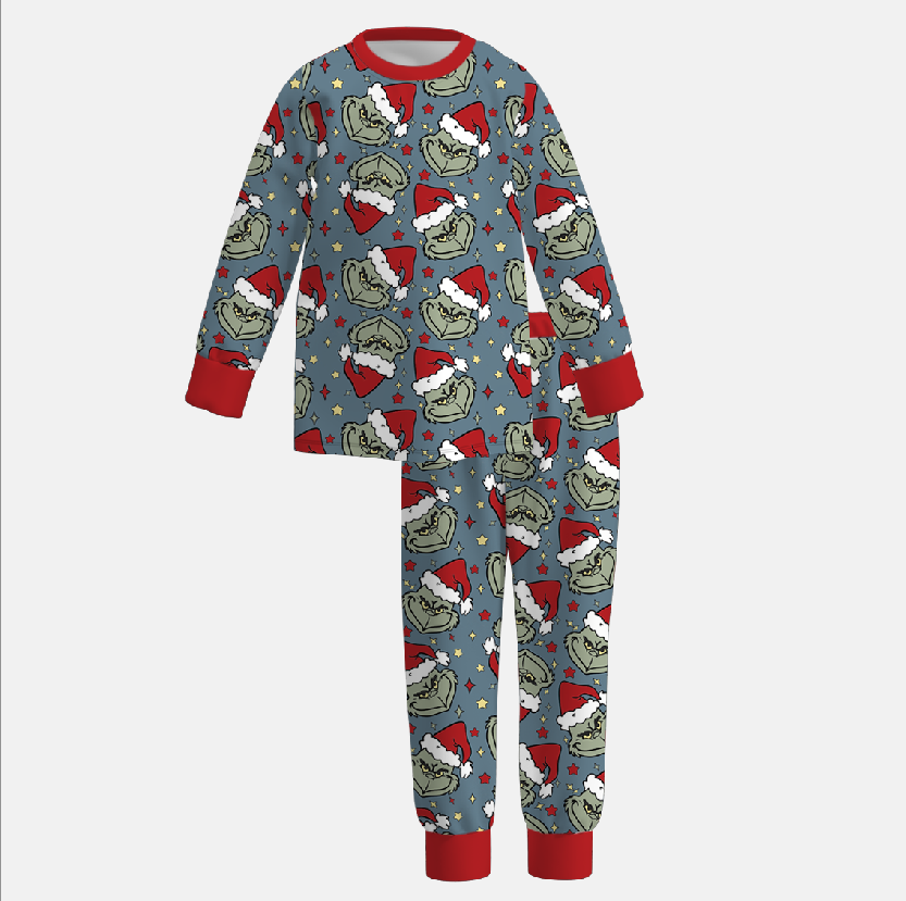 (Pre Order)Family Christmas Cartoon Print Pajamas