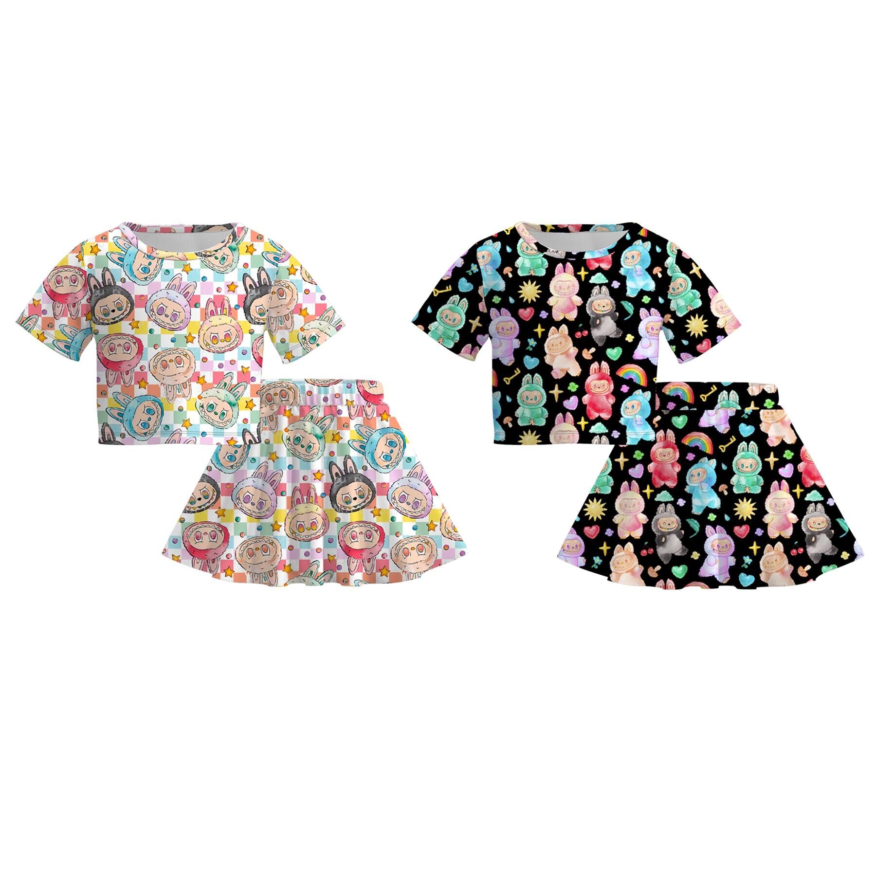 (Pre Order)Girls Summer LBB Print Skirt Set