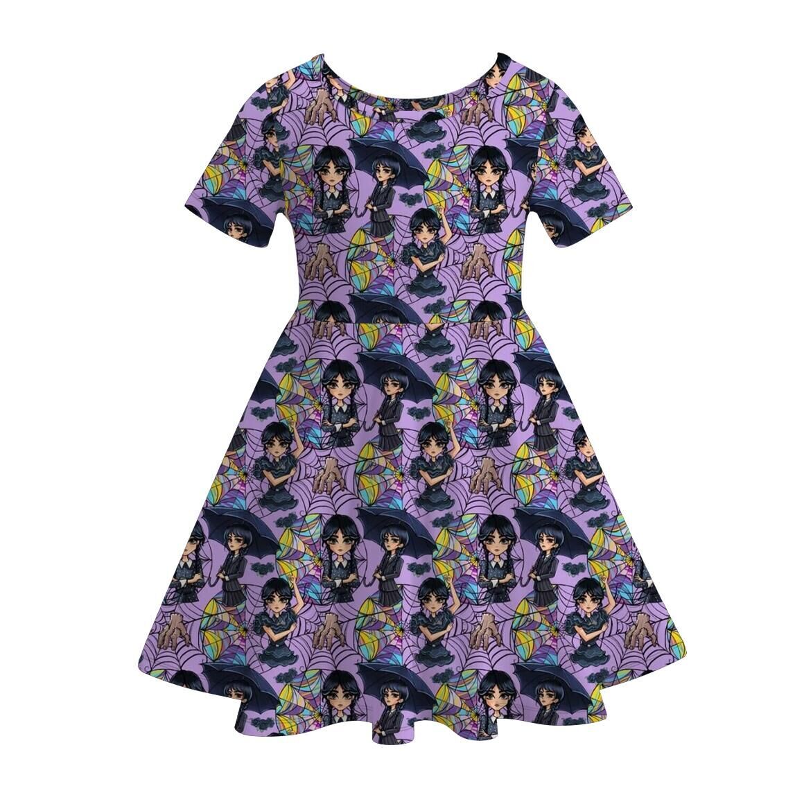 (Pre Order)Girls Halloween Print Twirl Dress