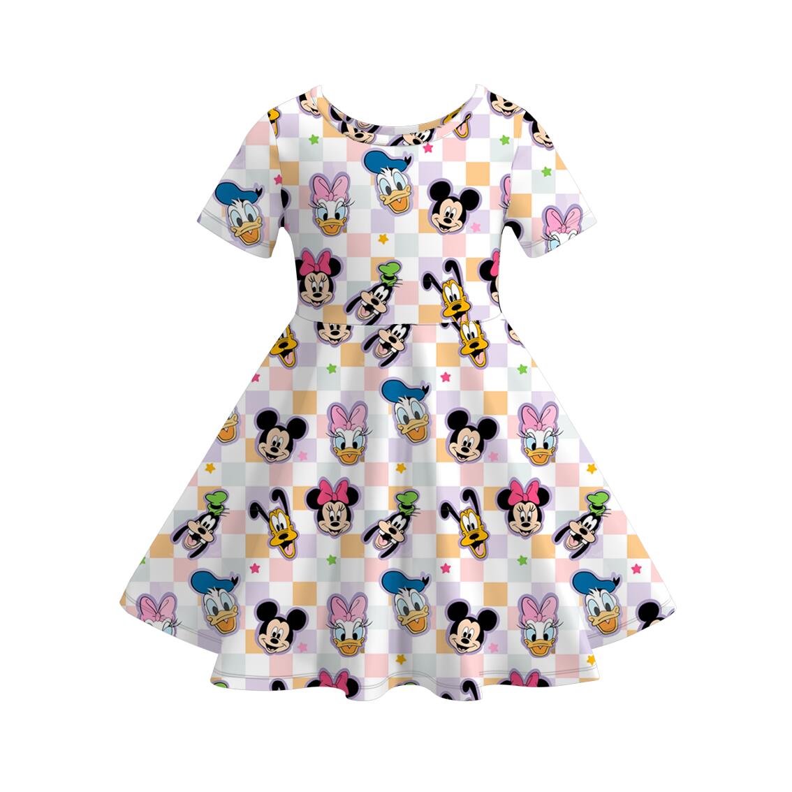 (Pre Order)Girls Summer Cartoon Print Dress&Set