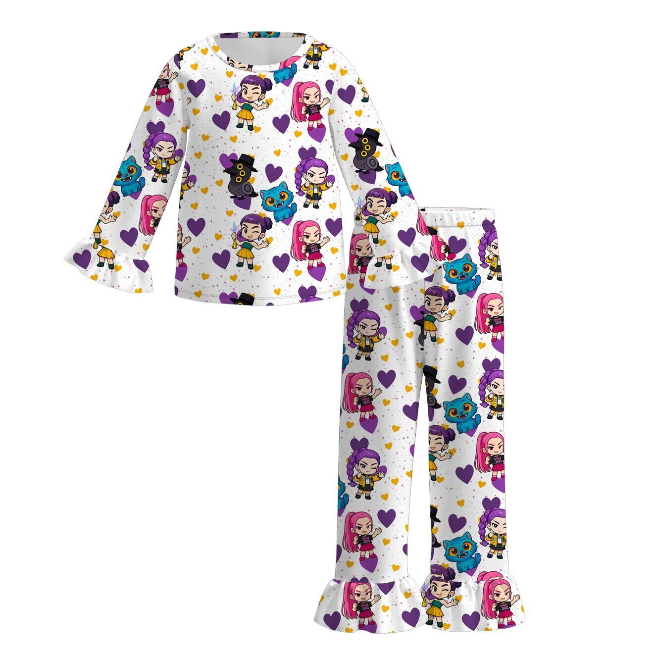 (Pre Order)Girls Movie Character Print Dress&Pajamas