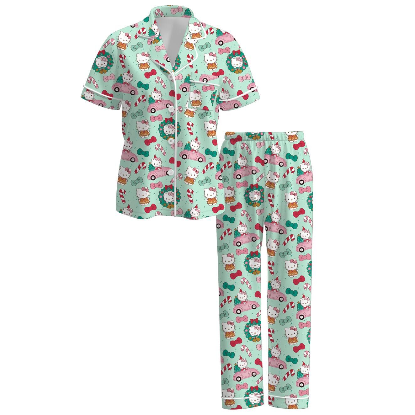 (Pre Order)Family Christmas Cartoon Print Pajamas&Pants
