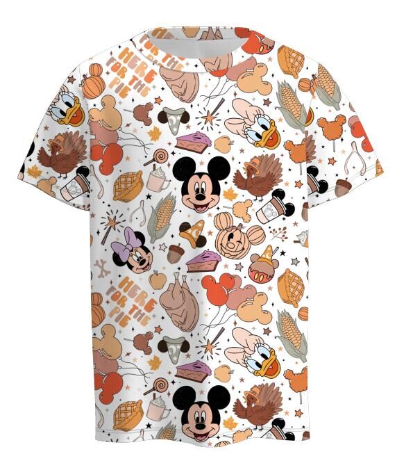 (Pre Order)Boys Thanksgiving Cartoon Print Top