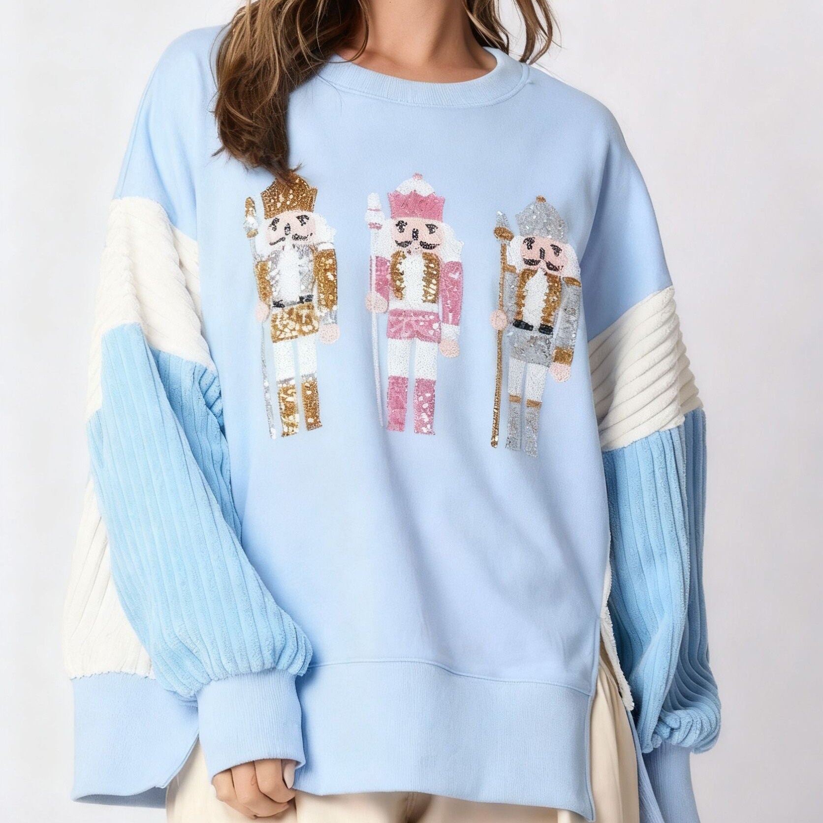 (Pre Order)Adults Christmas Nutcracker Sequin Sweatshirt