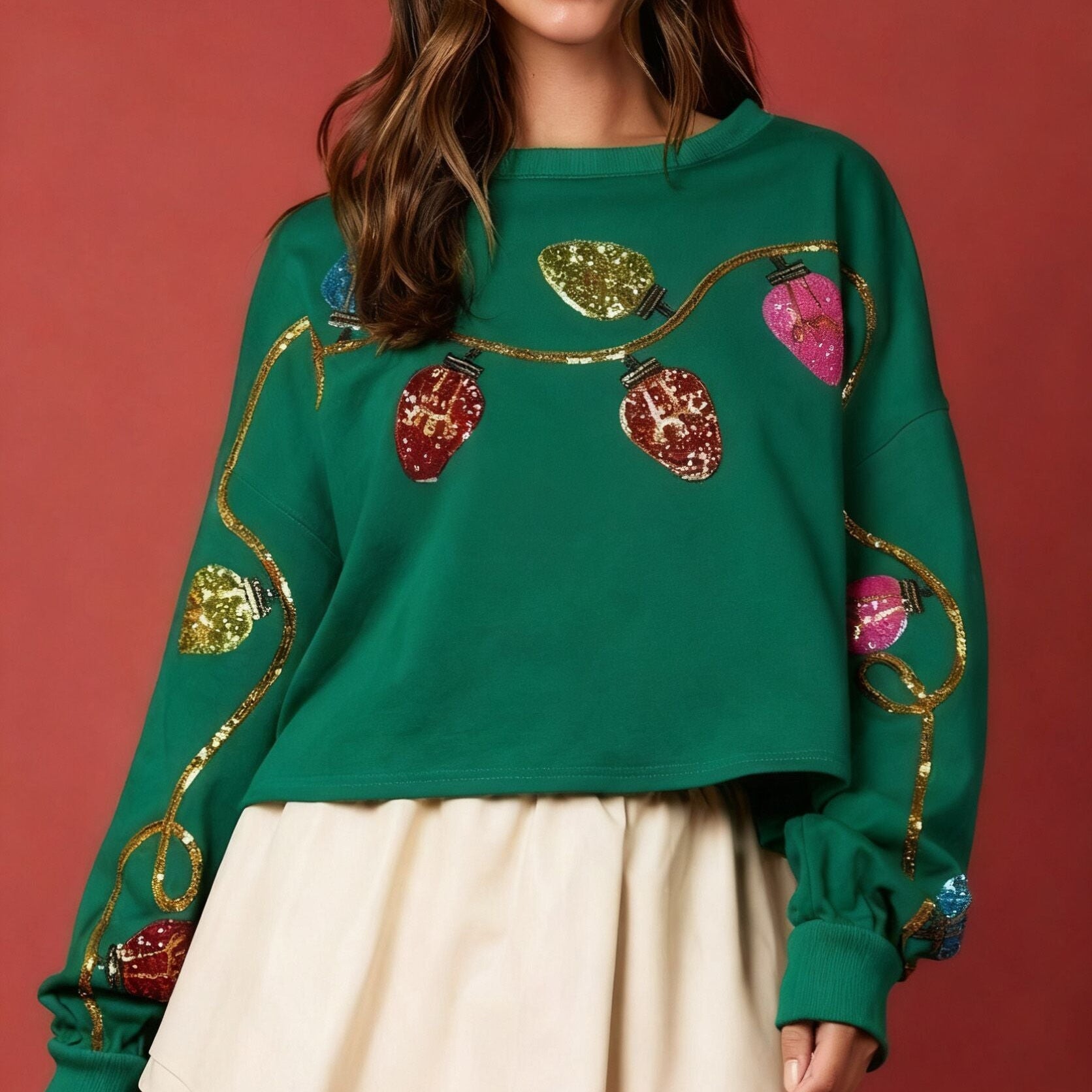 (Pre Order)Adults Christmas Sequin Sweatshirt