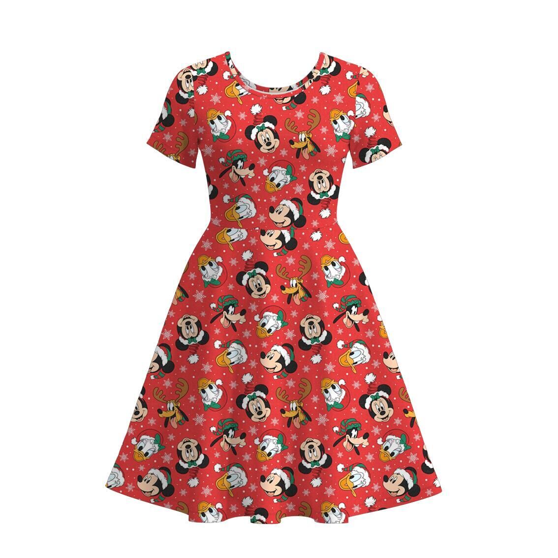 (Pre Order)Family Christmas Cartoon Print Dress,Set&Top