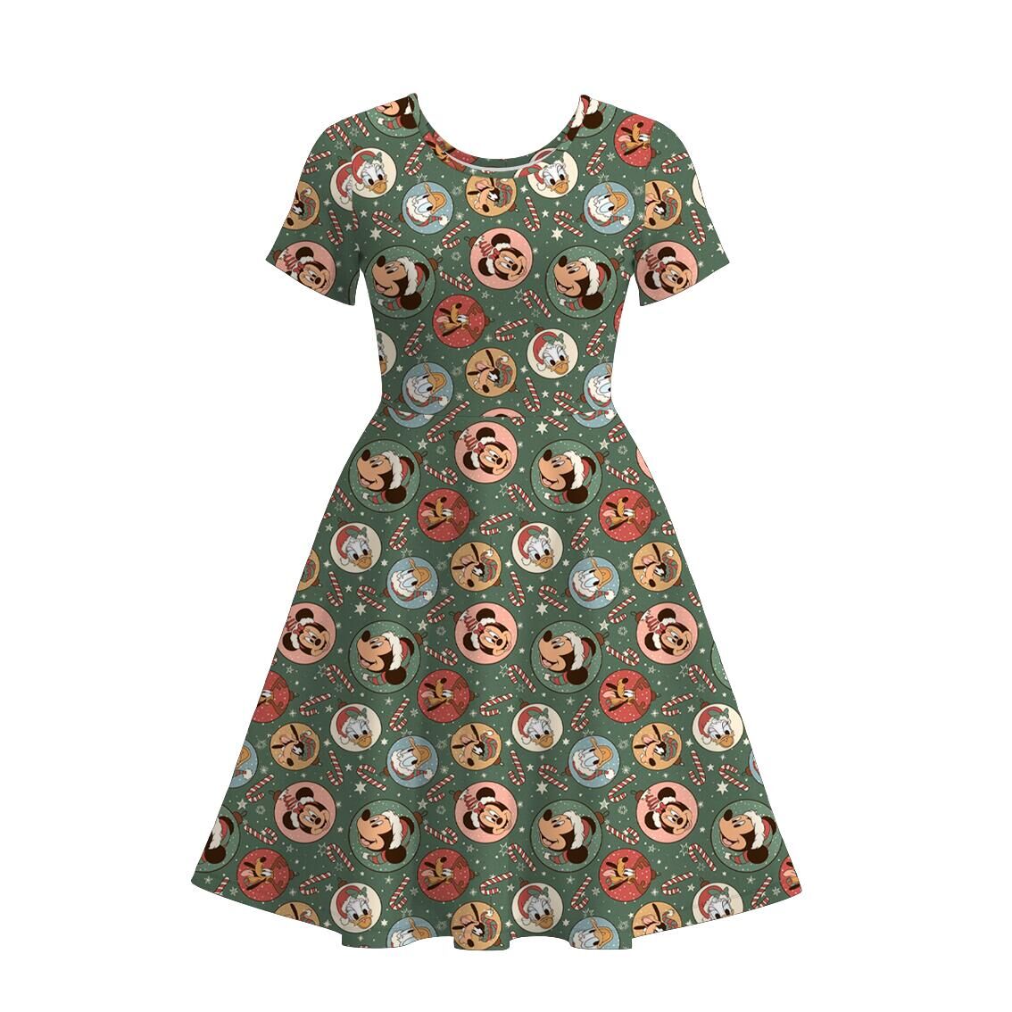 (Pre Order)Family Christmas Cartoon Print Dress,Set&Top