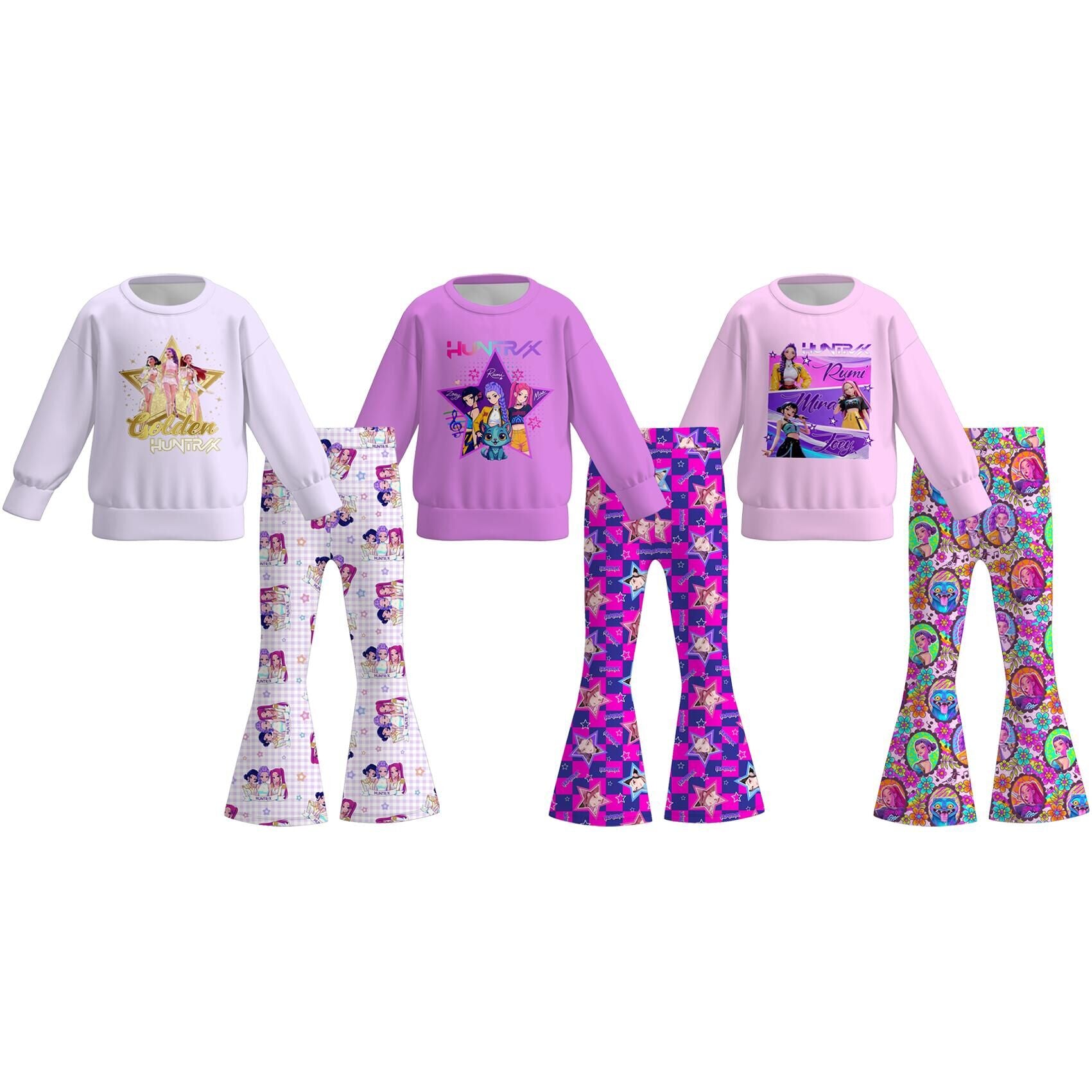 (Pre Order)Girls Movie Character Print Sweatshirt Set