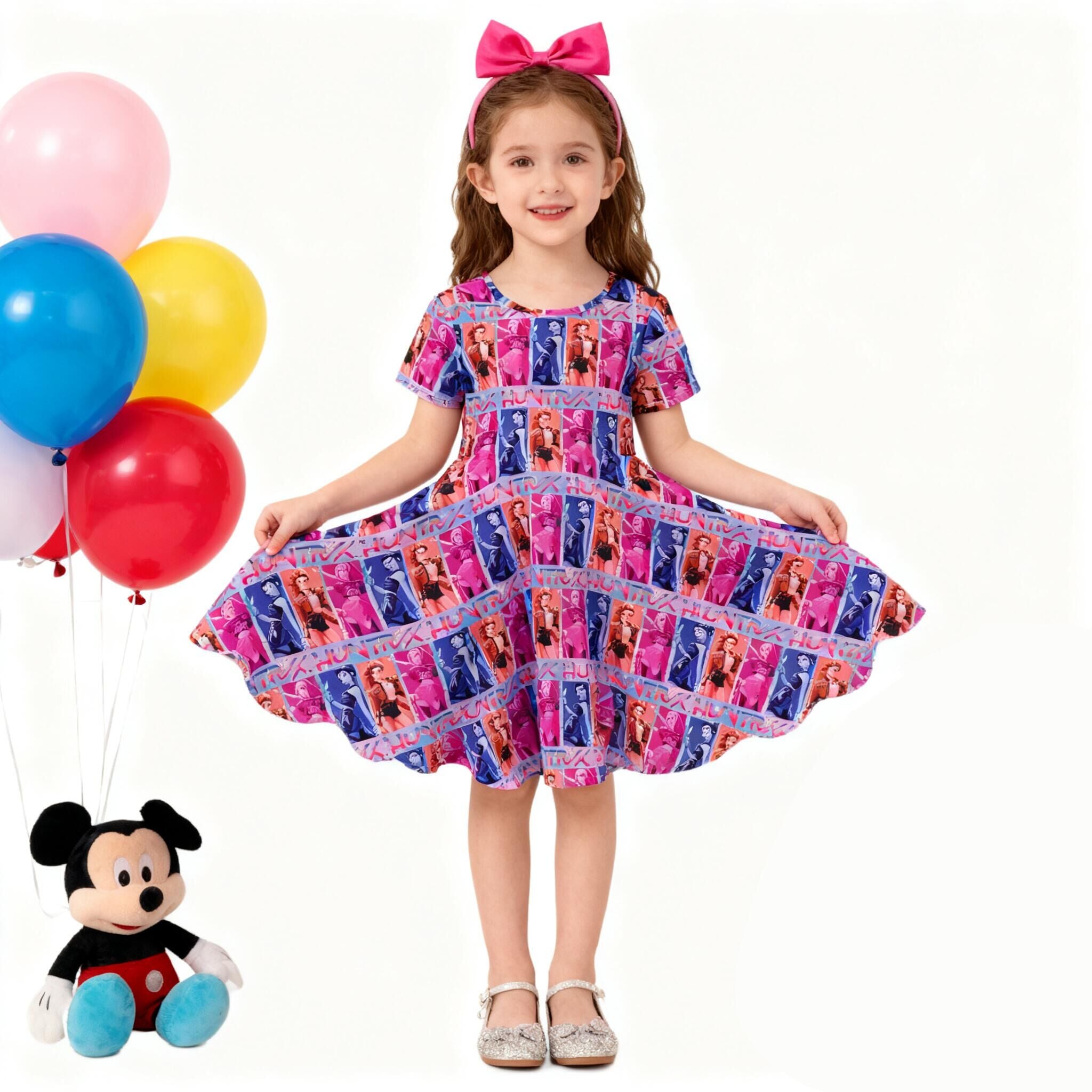 (Pre Order,Prepack Zone)Girls Movie Character Print Dress(Mix Size)