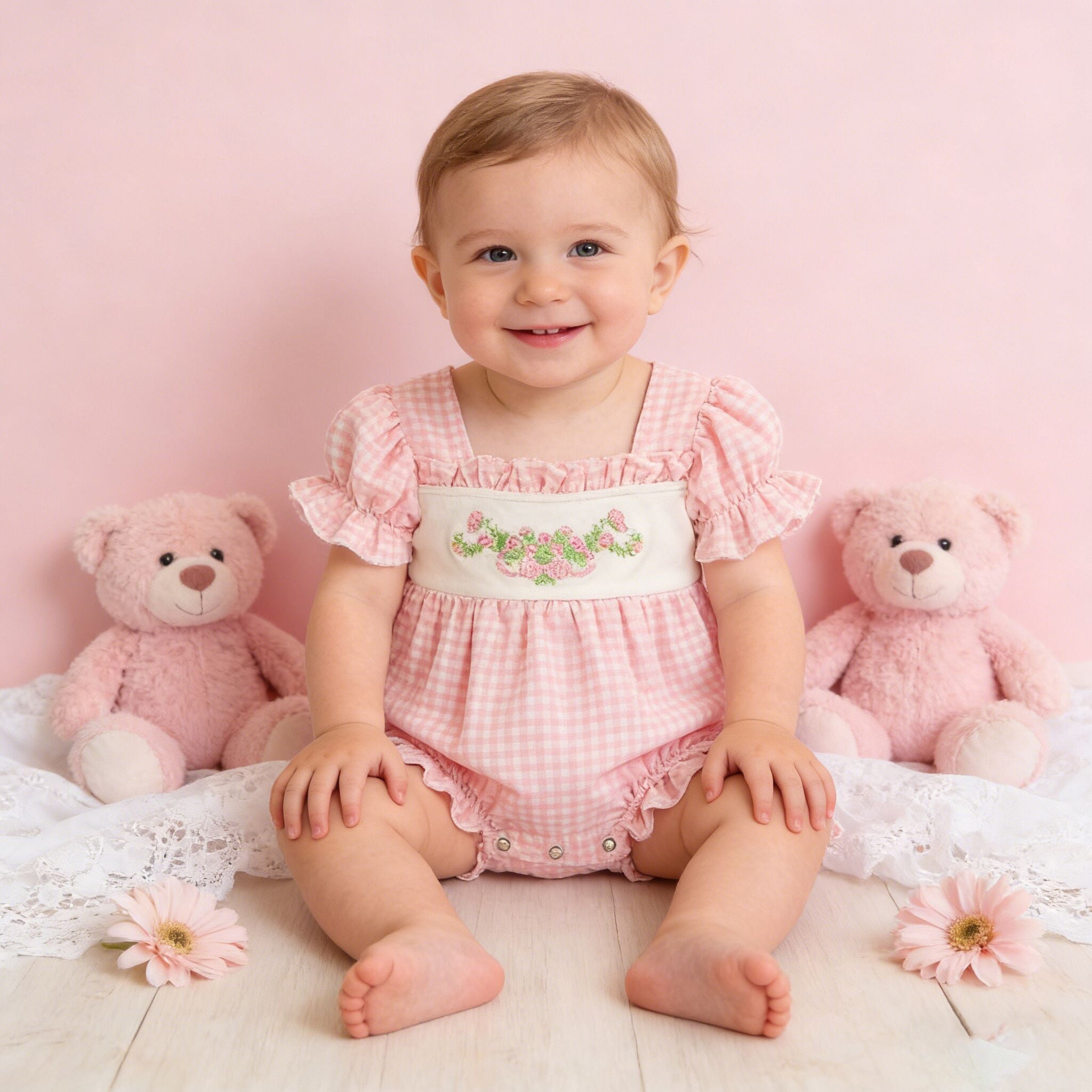 (In Stock)Girls Spring&Summer Floral Embroidery Dress,Set&Romper