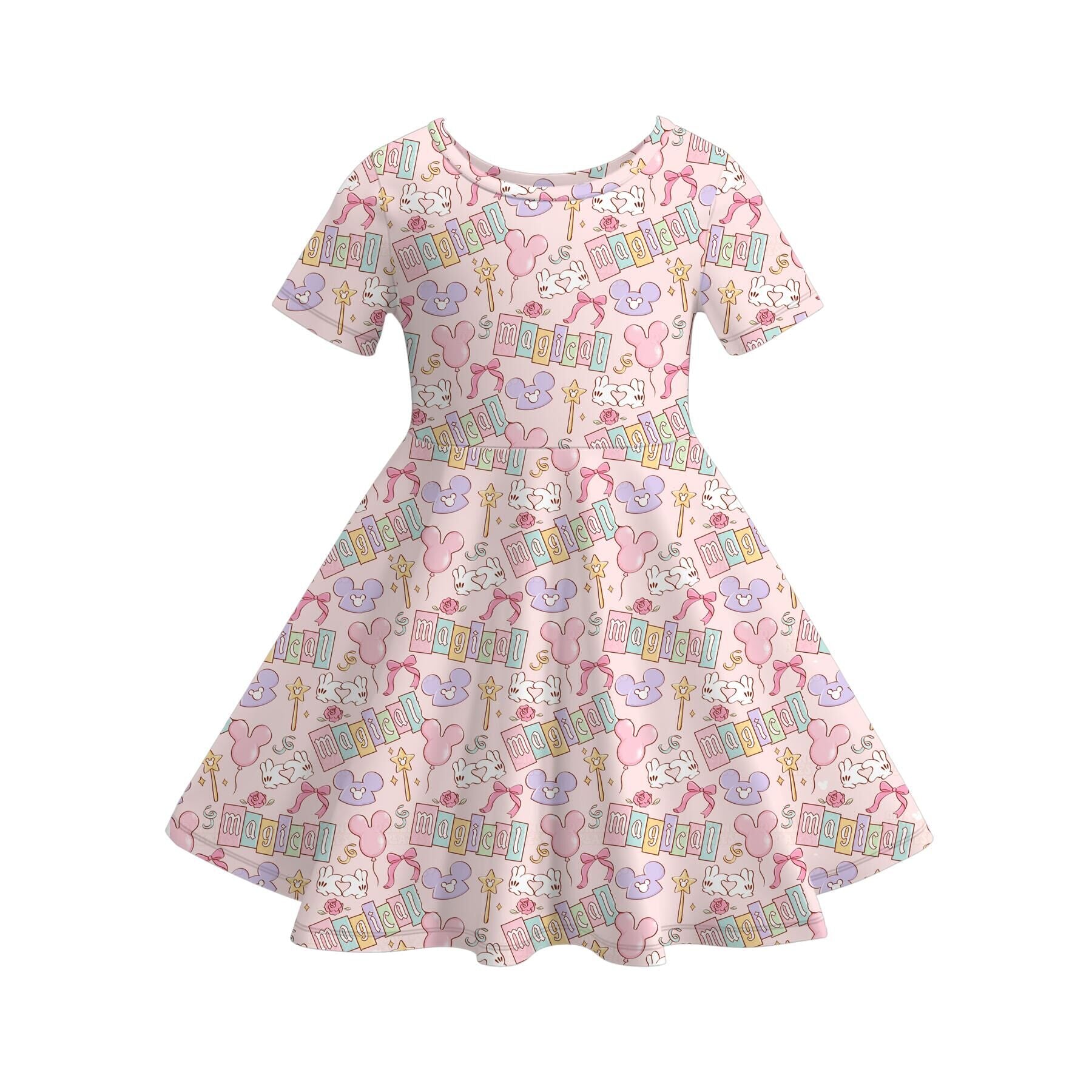 (Pre Order)Girls Spring&Summer Cartoon Print Dress