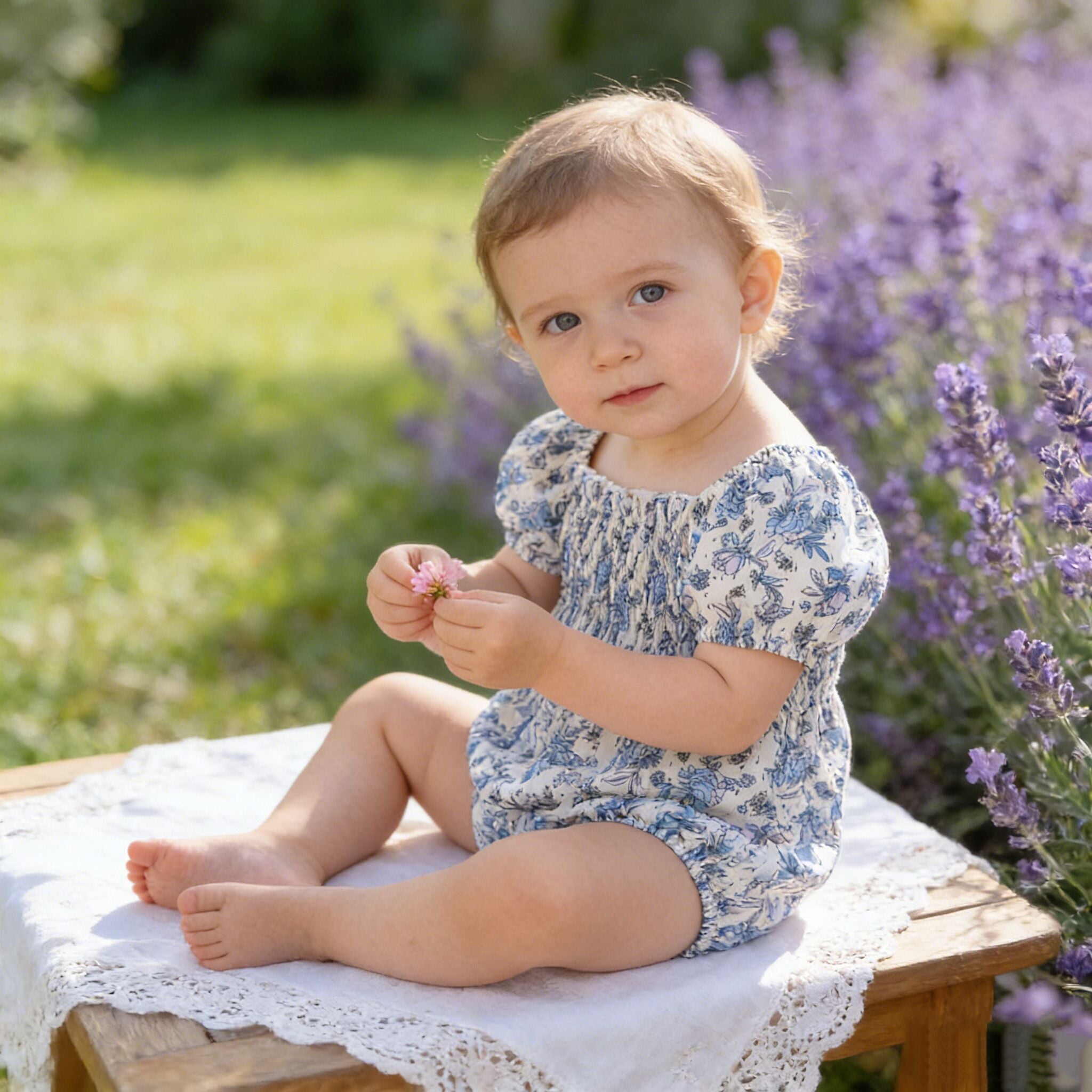 (In Production)Sisters Spring&Summer Floral Smocked Dress,Romper