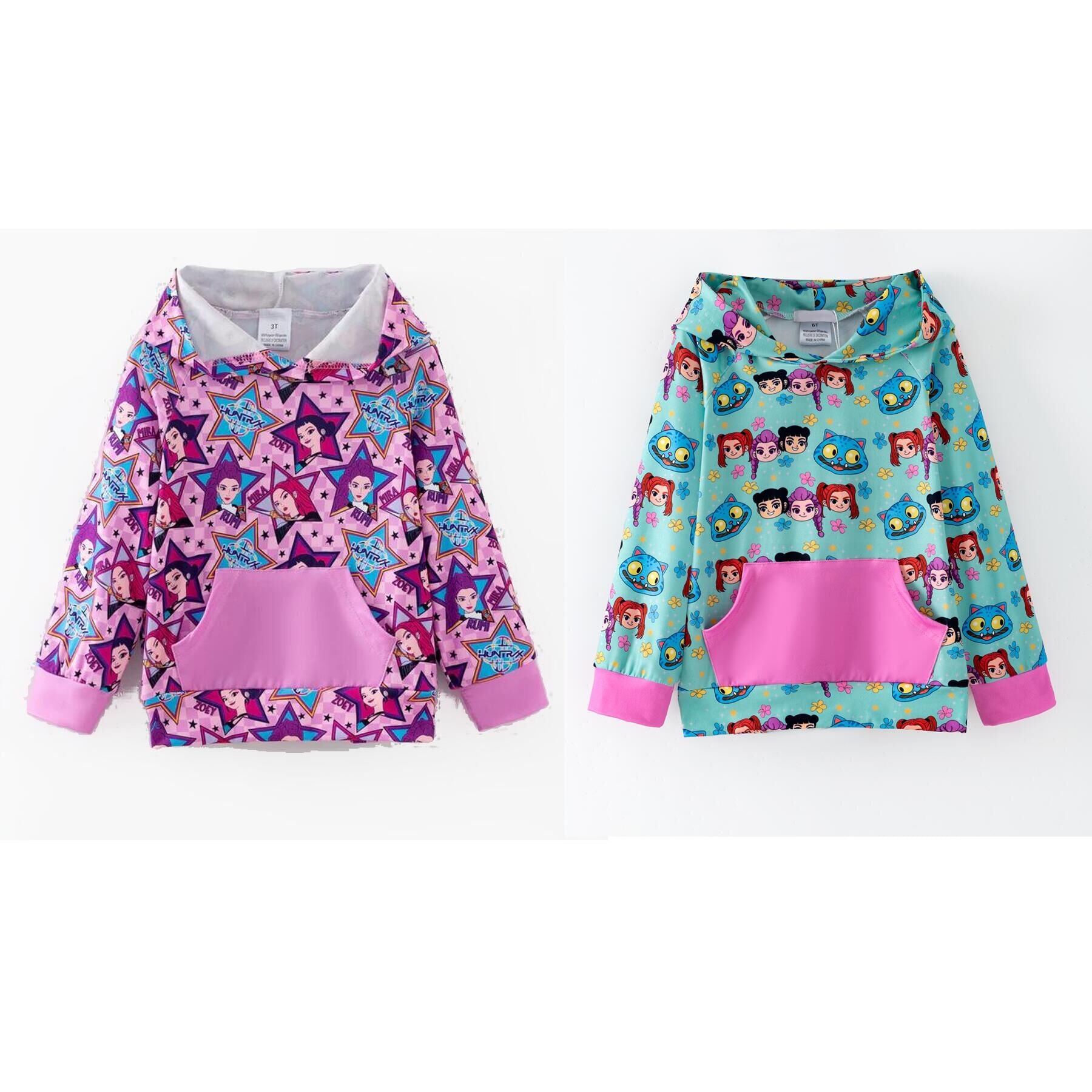 (Pre Order,Prepack Zone)Girls Movie Character Print Hoodie(Mix Size)