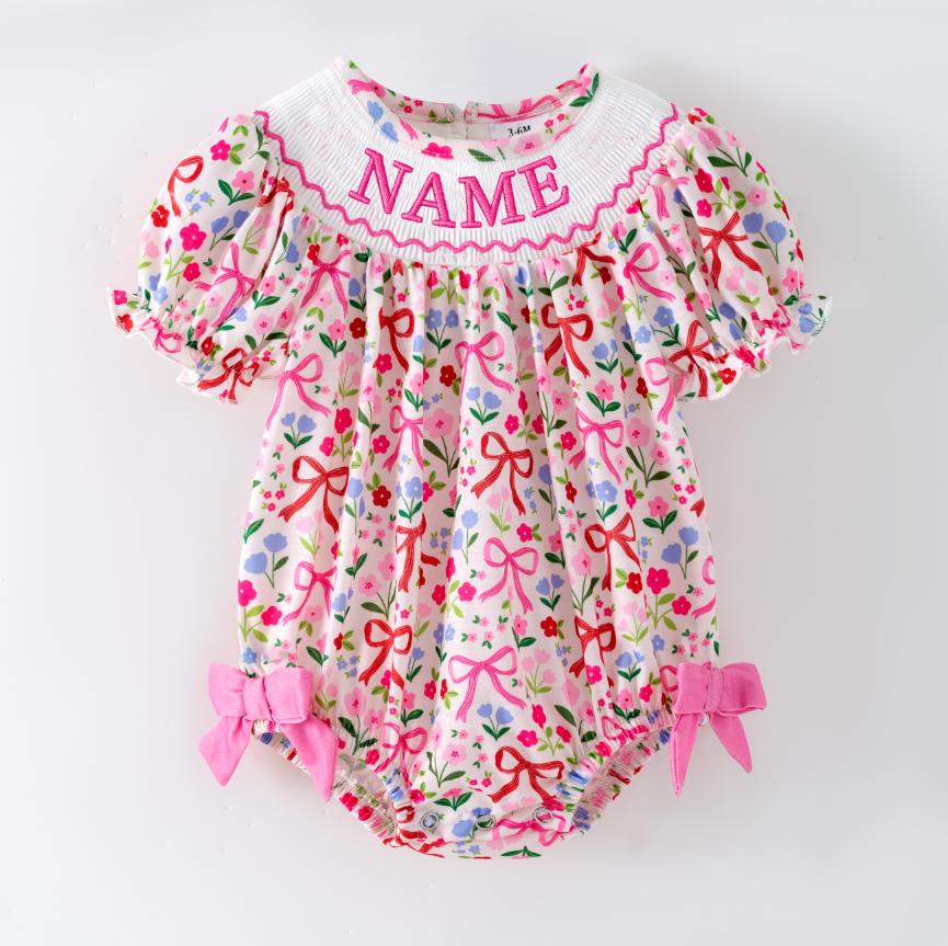 (Pre Order)Sisters Easter Cross Embroidery Smocked Dress&Romper