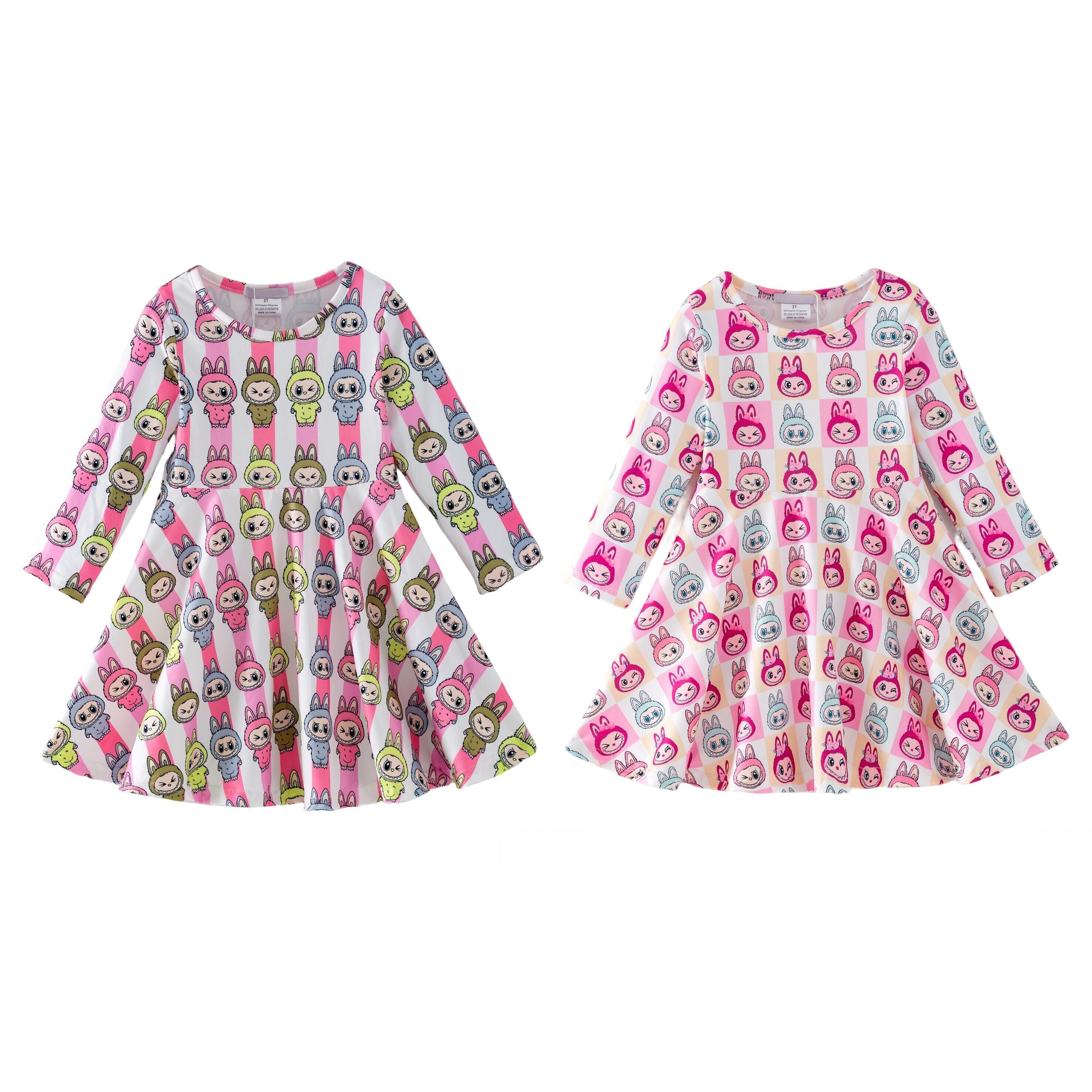 (Pre Order,Prepack Zone)Girls Christmas LBB Print Dress(Mix Size)