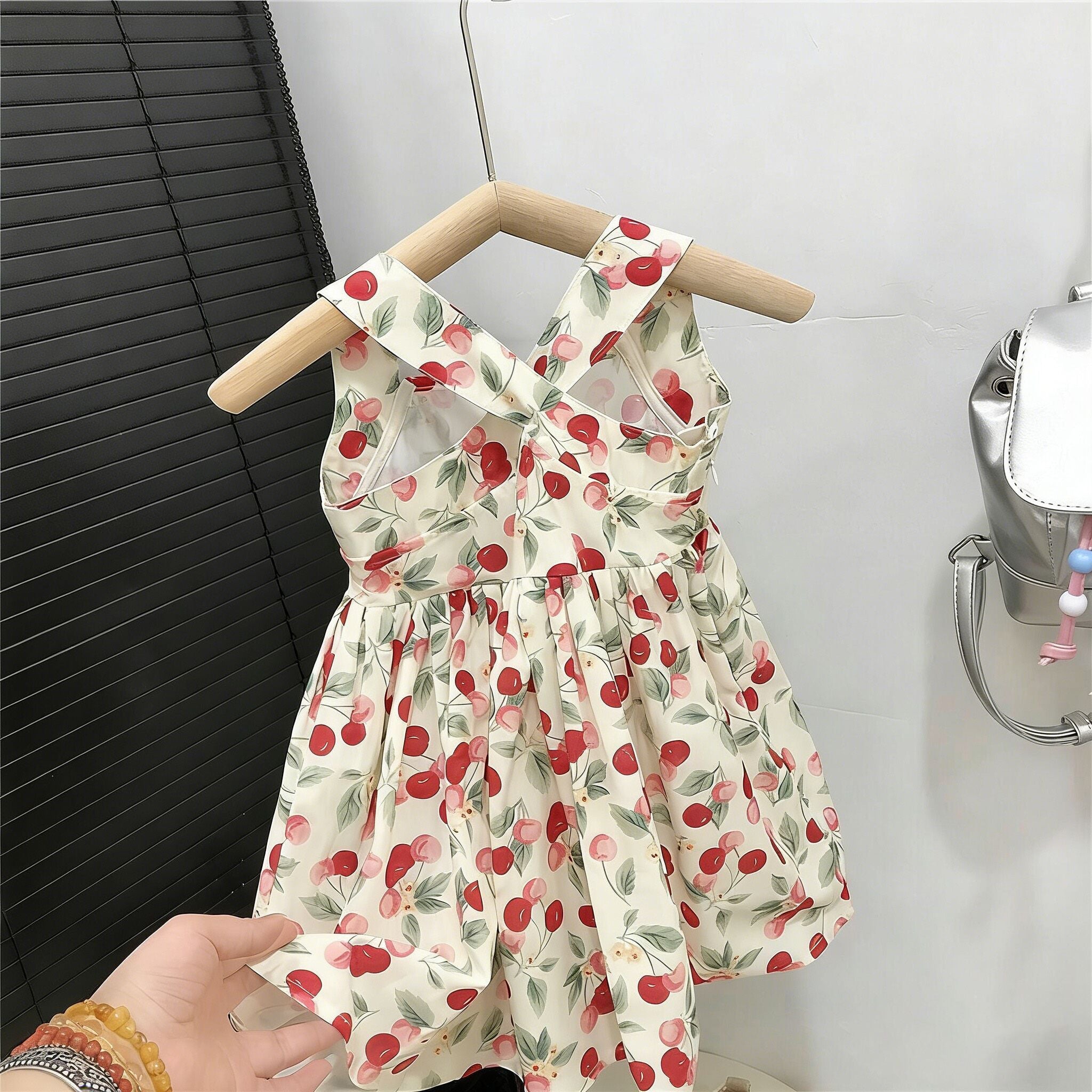 (In Production)Girls Spring&Summer Cherry Print Dress
