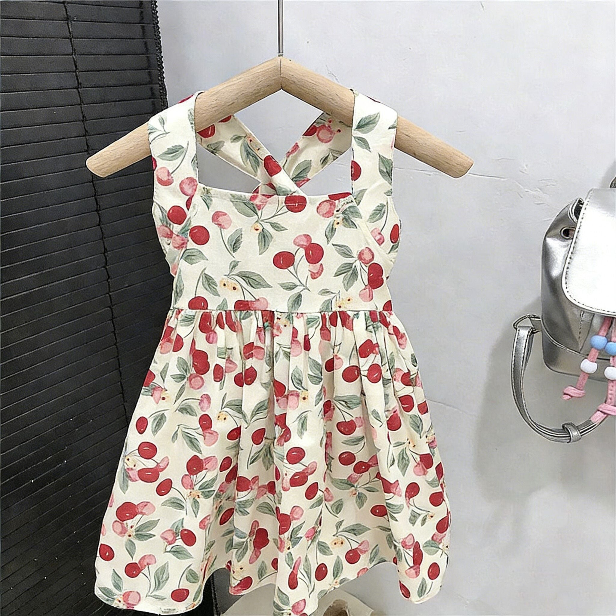 (In Production)Girls Spring&Summer Cherry Print Dress