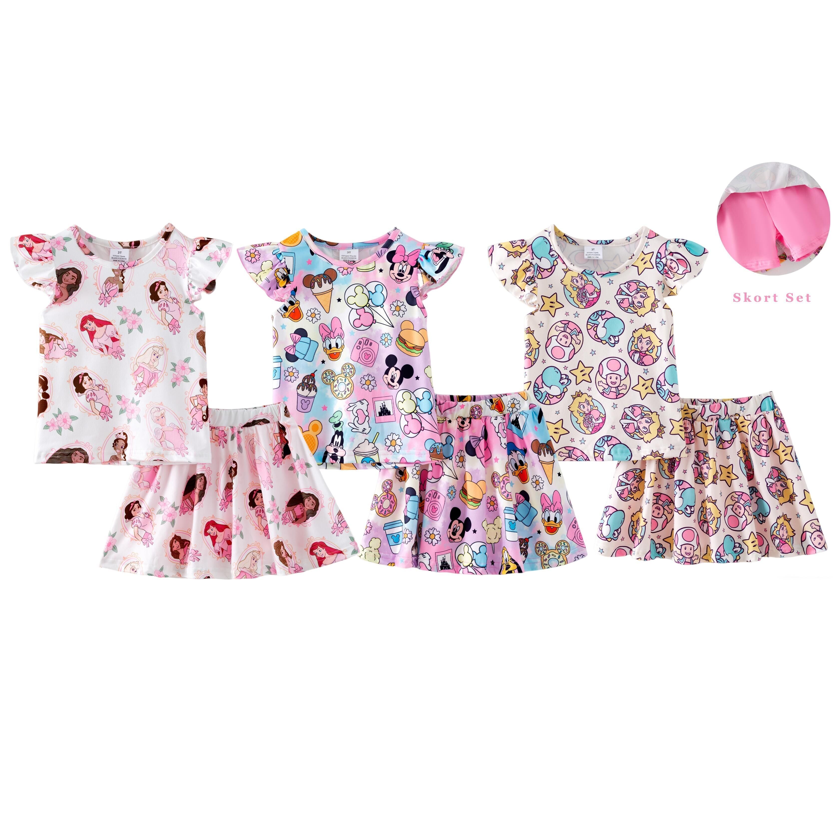 (Pre Order,Prepack Zone)Girls Spring&Summer Print Skort Set(Mix Size)