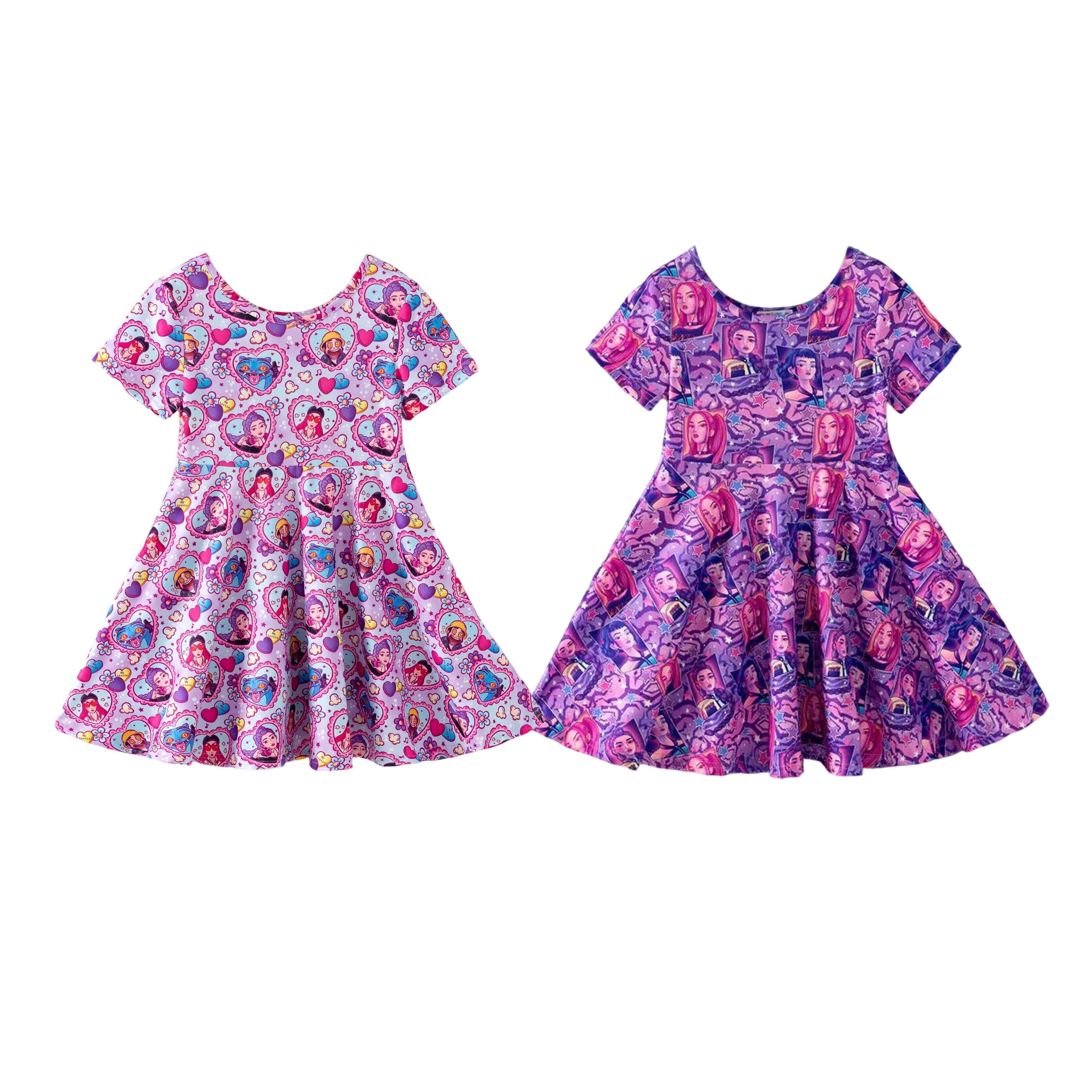 (Pre Order,Prepack Zone)Girls Movie Character Print Dress(Mix Size)