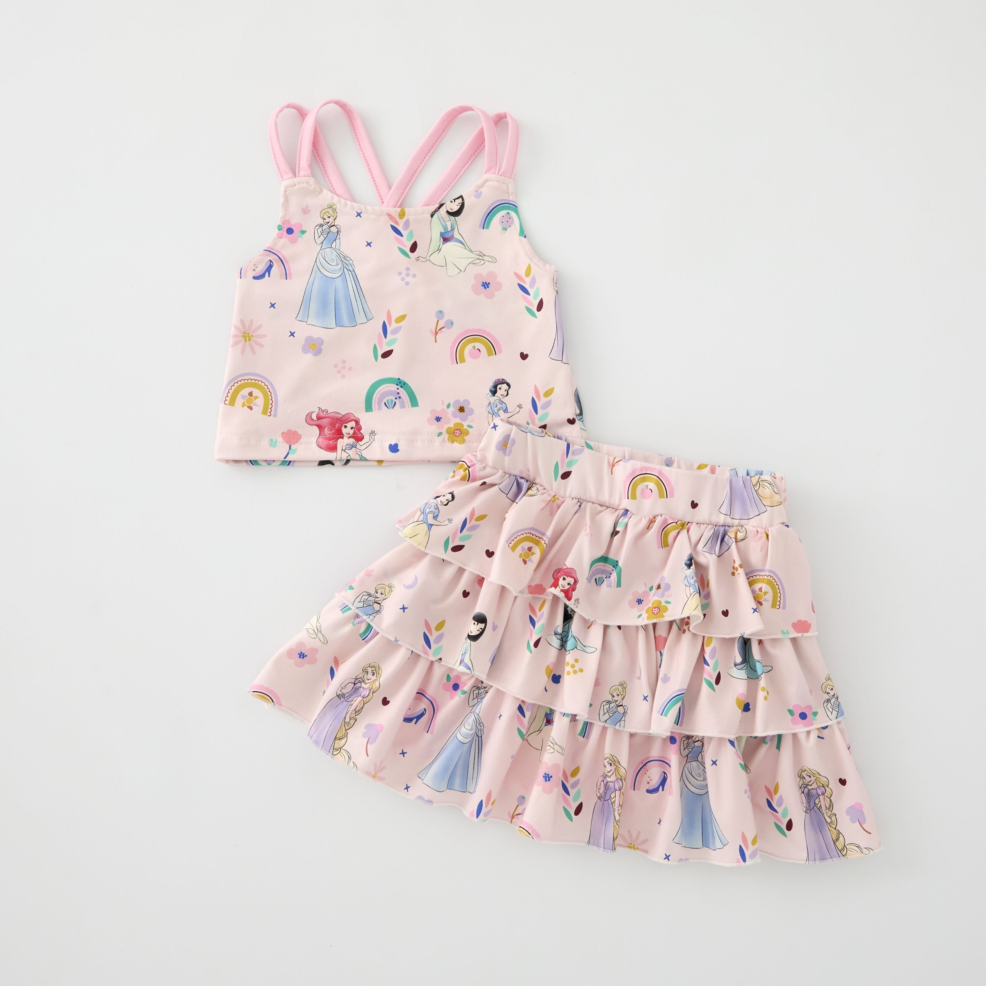 (Pre Order,Prepack Zone)Girls Spring&Summer Princess Print Skort Set(Mix Size)