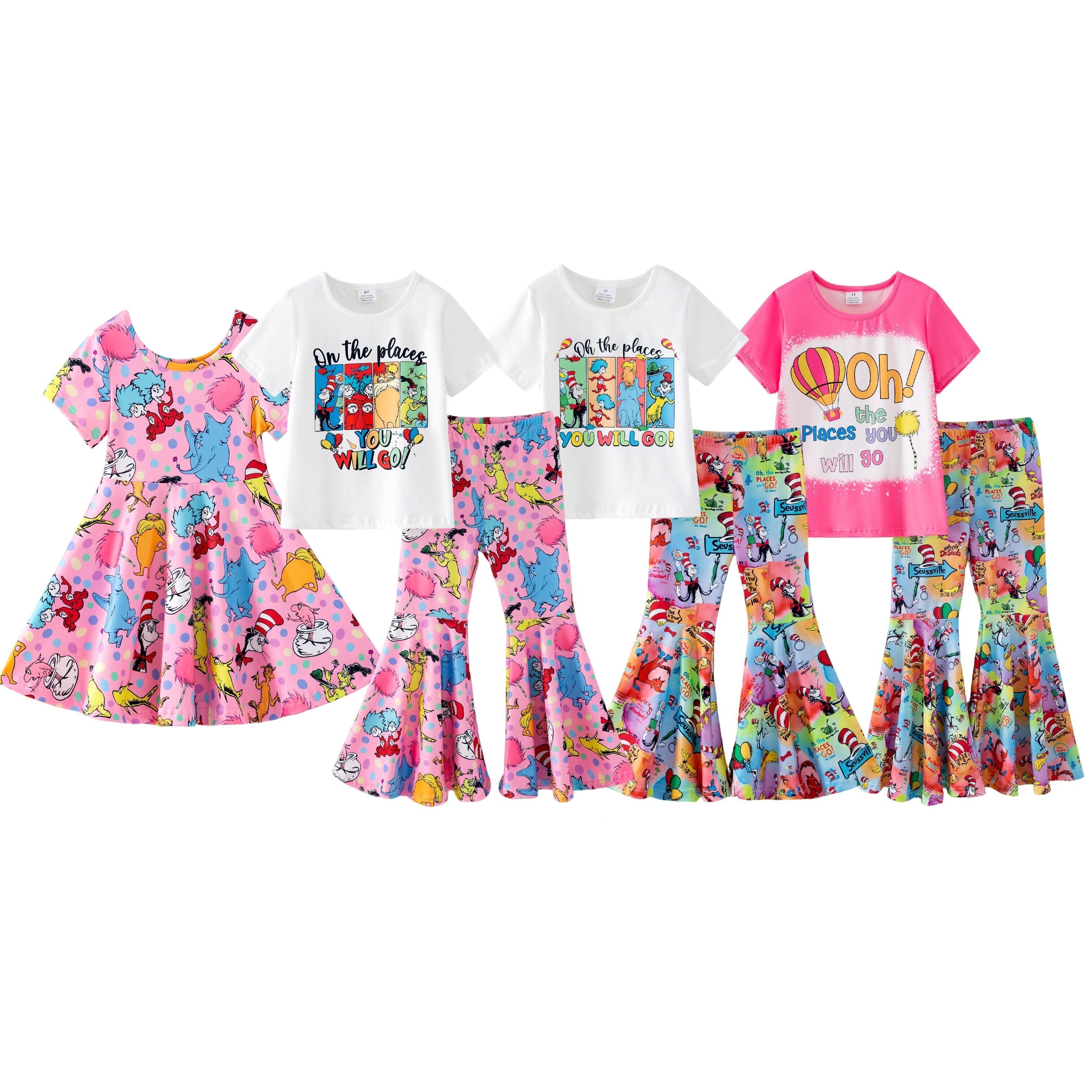 (Pre Order,Prepack Zone)Girls DR SEUSS Print Outfit Set&Dress(Mix Size)