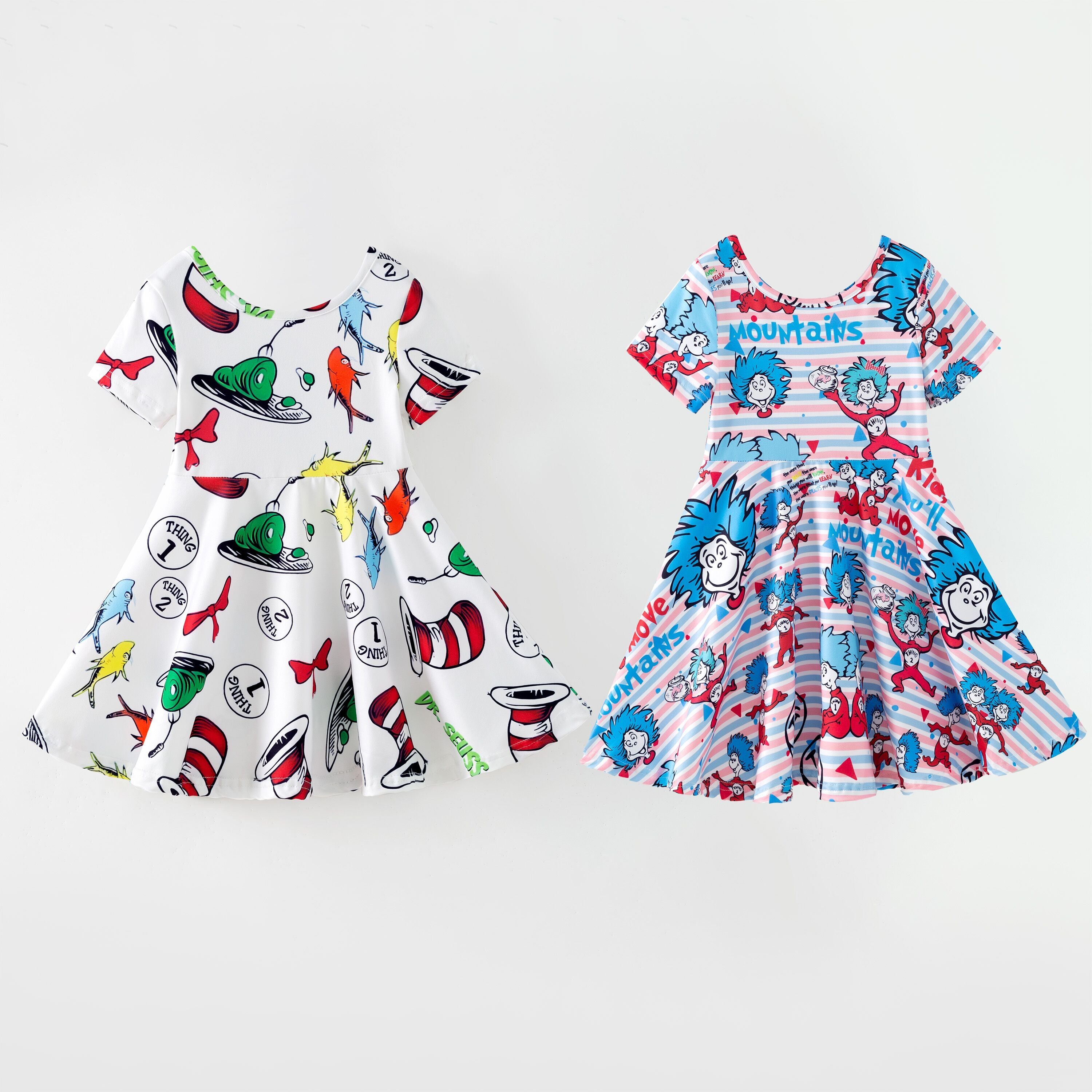 (Pre Order,Prepack Zone)Girls DR SEUSS Print Dress(Mix Size)