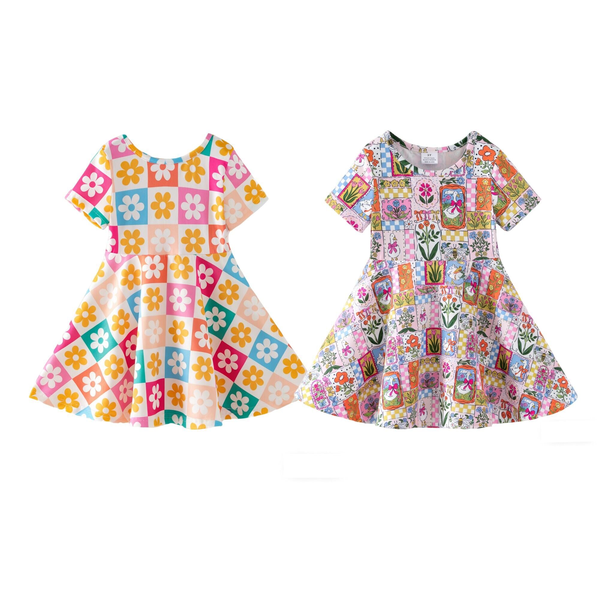 (Pre Order,Prepack Zone)Girls Spring&Summer Print Dress(Mix Size)